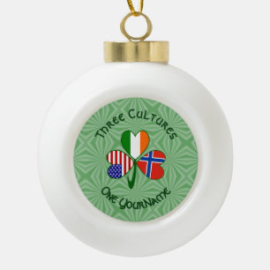 Boule En Céramique Norvège Irlande États-Unis Trèfle Drapeau Personna