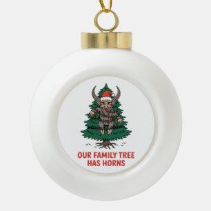 Boule En Céramique Notre arbre généalogique a des cornes Funny Krampu