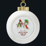 Boule En Céramique Notre Premier Noël En Tant Que Monsieur. & Mme Cut<br><div class="desc">Design mignon et romantique avec NOTRE PREMIÈRE typographie de NOËL,  mignon Snowmans aquarelle (He & She) sur un arrière - plan blanc avec des flocons de neige bleus. Utilisez l'outil Personnaliser pour ajouter vos informations. Pour plus d'articles correspondants,  veuillez visiter ma collection Dreamy Christmas.</div>