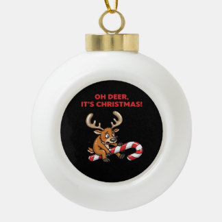 Boule En Céramique Oh cerf c'est Noël stressé Renne Avec des friandis