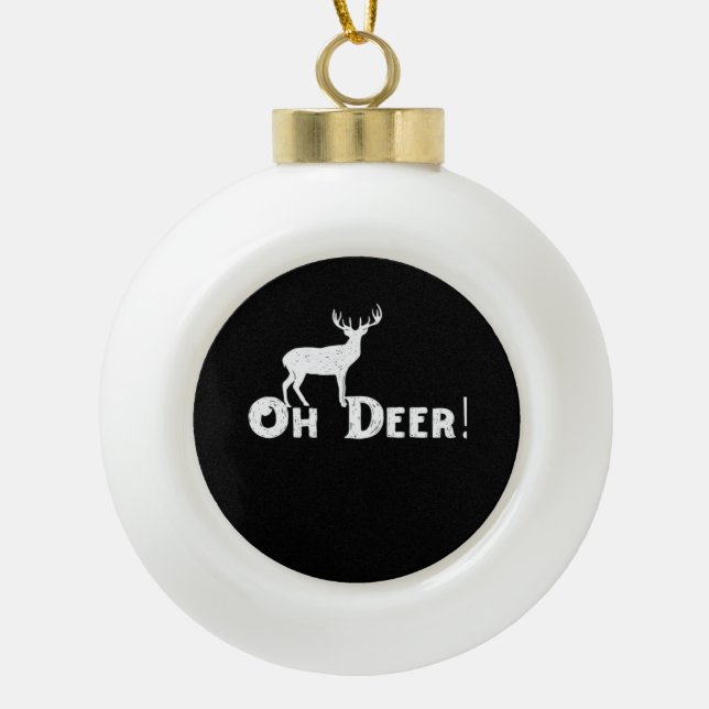 Boule En Céramique Oh Cerf Style Graphique Propre  (Devant)
