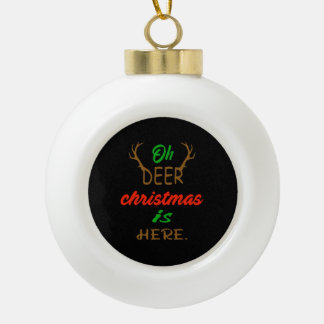 Boule En Céramique Oh Deer Christmas Celebration Holiday Design