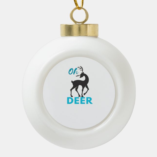Boule En Céramique Oh Deer Minimal Design  (Devant)