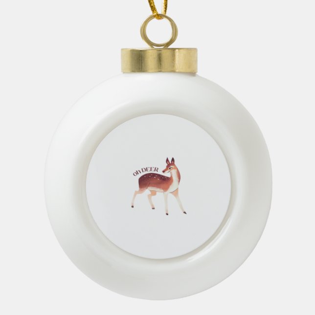 Boule En Céramique Oh Deer Whimsical Creative Design  (Devant)