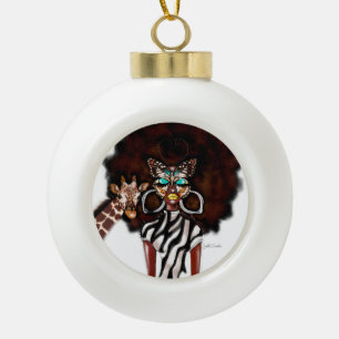 BOULE EN CÉRAMIQUE ORNAMENT DE TRIBUS DE BUTTERFLY