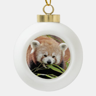 Boule En Céramique Ornement, noel, panda rouge. Panda roux.