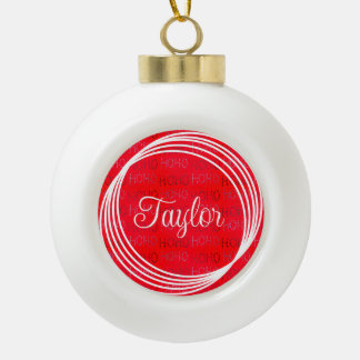 Boule En Céramique Papier à enveloppement vert sauge de Noël Hohoho