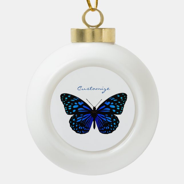 Boule En Céramique Papillon bleu Thunder_Cove  (Devant)