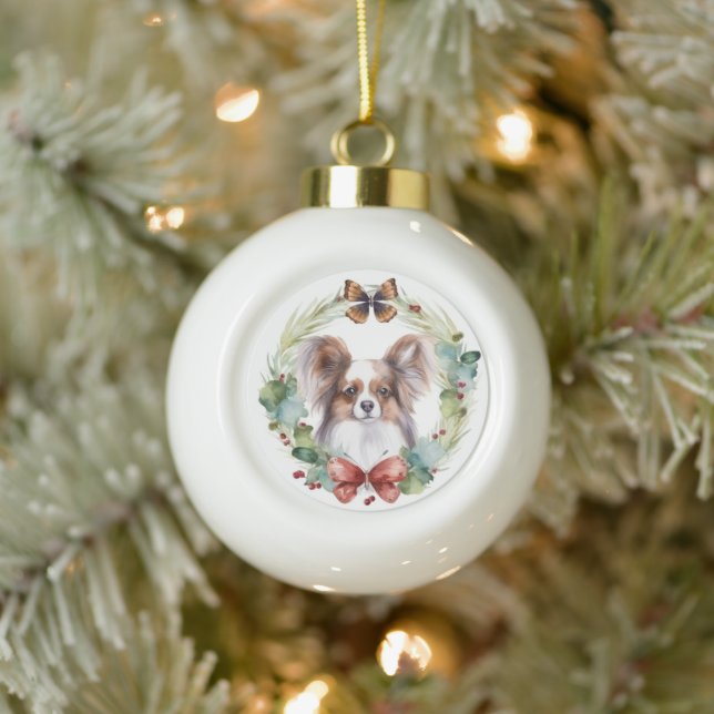 Boule En Céramique Papillon Christmas Wreath Festive Pup (Arbre)