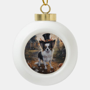 Boule En Céramique Papillon Citrouille Halloween effroi