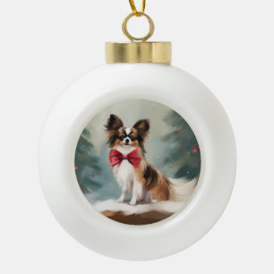 Boule En Céramique Papillon de neige de Noël