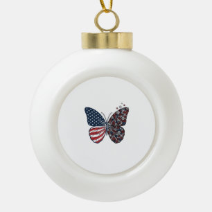Boule En Céramique Papillon patriotique vintage de la paix Vector Art