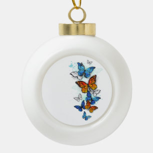 Boule En Céramique Papillons volants Morpho et Monarch