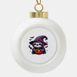 Boule En Céramique Paresseux d'Halloween effrayant Chapeau de Sorcièr