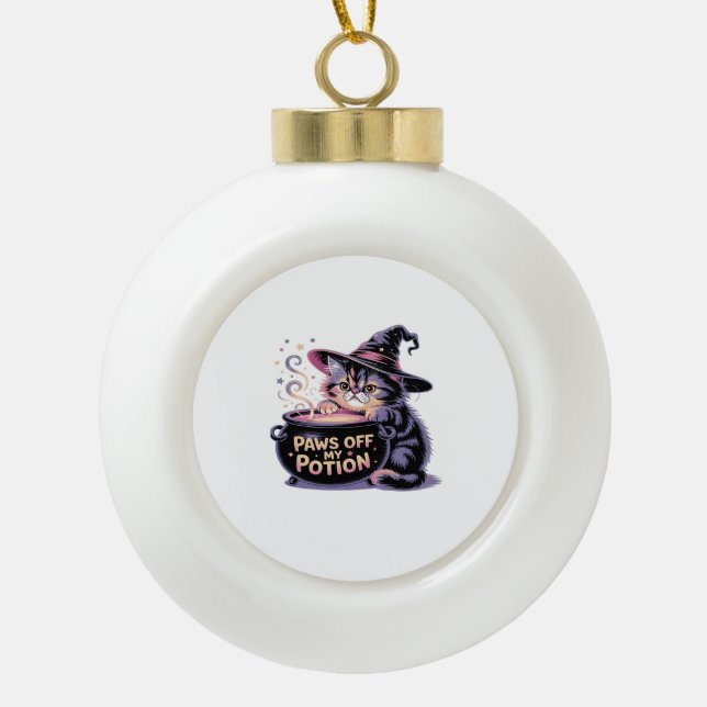 Boule En Céramique Passe De Ma Potion, Kawaii Halloween Witch Cat Cla (Devant)