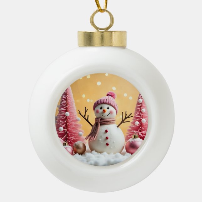 Boule En Céramique Pastel Christmas - Ceramic Ball Ornament (Devant)