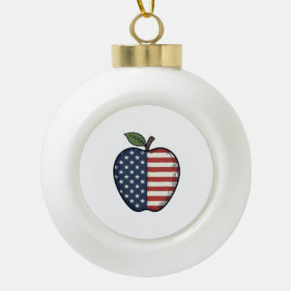 Boule En Céramique Patriotic Apple Vintage Engraving Vector Design_1