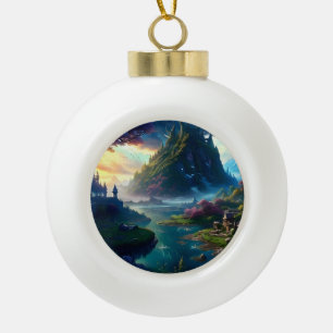 Boule En Céramique Paysage pittoresque Quatre