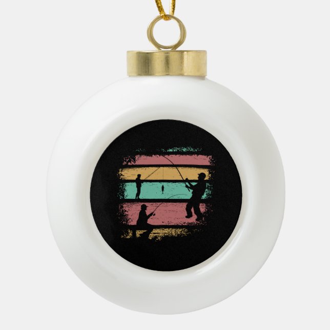 Boule En Céramique Pêche vintage (Devant)