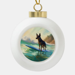 Boule En Céramique Peinture de surf sur la plage de Kelpie australien