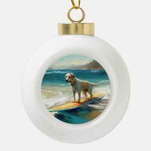 Boule En Céramique Peinture de Surf sur Plage de Berger Anatolien