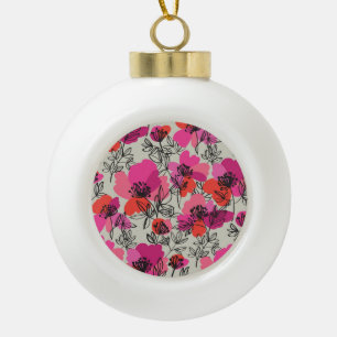Boule En Céramique Peony Floral Vintage Motif sans joint.