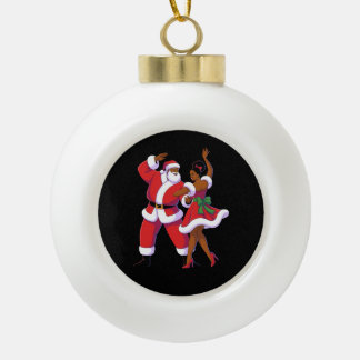 Boule En Céramique Père Noël africain dansant Noël Vacances Xmas
