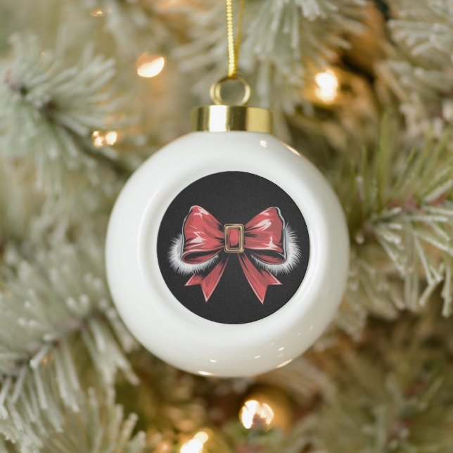 Boule En Céramique Père Noël Bow Noel Père Noël Coquette (Arbre)