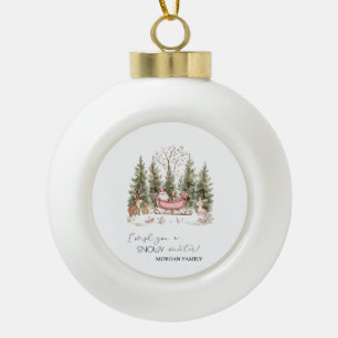 Boule En Céramique Père Noël,Trainée,Cadeaux Forêt Noël