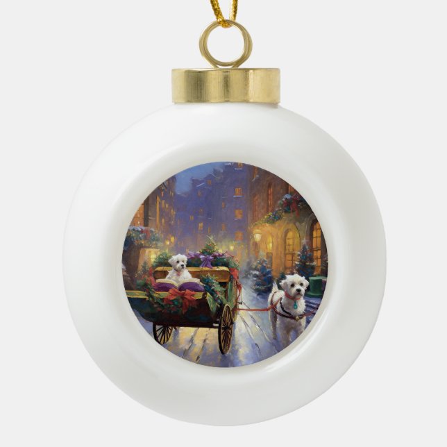 Boule En Céramique Période de fêtes de Noël maltaise (Devant)