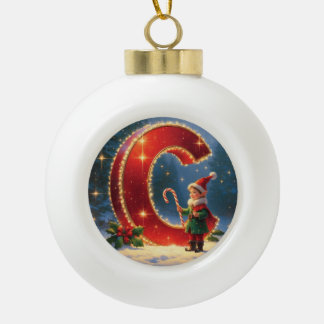 Boule En Céramique Personalized Christmas Ornament – Letter C Ceramic