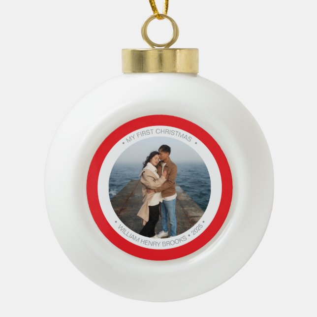 Boule En Céramique Personalized Snowflake Framed Ornament (Devant)