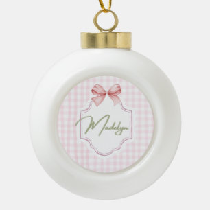 Boule En Céramique Personnalisée Madeline Baby Girl Nursery BowGingha