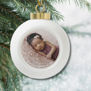 Boule En Céramique Photo Baby First Christmas