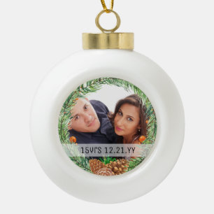 Boule En Céramique PHOTO BAUBLE - Xmas Wedding Anniversary Keepsake