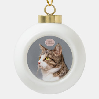 Boule En Céramique Photo de chat personnalisée