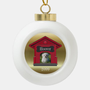 Boule En Céramique Photo de chien Télécharger Maison de chien avec os