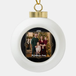 Boule En Céramique Photo de famille Noël Cadre Flocon de neige