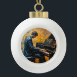 Boule En Céramique Piano Player - Peinture à l'huile<br><div class="desc">Oeuvre de Brady Arnold</div>