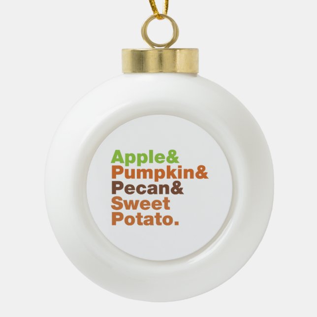 Boule En Céramique Pies de vacances ~ Fête Noël Thanksgiving Noël (Devant)