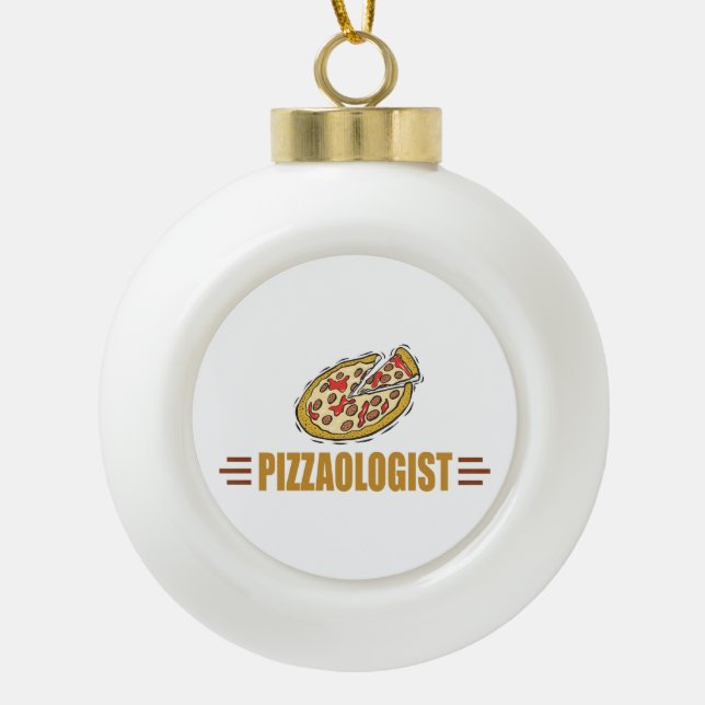 Boule En Céramique Pizza drôle (Devant)