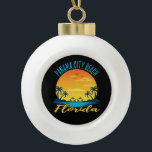 Boule En Céramique Plage de Panama City Floride Palm Trees Beach<br><div class="desc">Plage de Panama City Floride Palmiers en céramique Bal ornement de Noël</div>