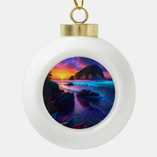 Boule En Céramique Plage tropicale fantastique une