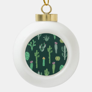 Boule En Céramique Plantes de Cactus : Arrière - plan Vintage sans co