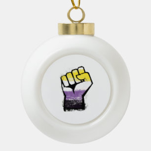 Boule En Céramique Poing de protestation de fierté non binaire