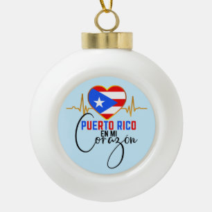 Boule En Céramique Porto Rico en mi Corazon Puerto Rican Pride 