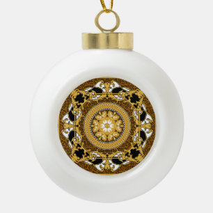 Boule En Céramique Poster de animal Golden Scrolls soie