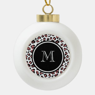 Boule En Céramique Poster de animal noir de léopard de pêche avec l