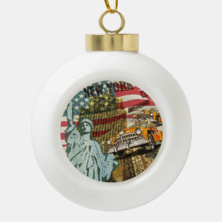 Boule En Céramique Poster de voyage new-yorkais vintage.