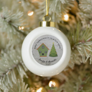 Boule En Céramique Premier Noël dans notre nouvelle maison d'oiseaux